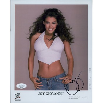 Joy Giovanni WWF WWE Diva Wrestler Model Signed 8x10 Glossy Photo JSA Authentic