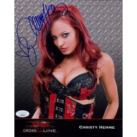 Christy Hemme TNA Wrestler Signed 8x10 Glossy Photo JSA Authenticated