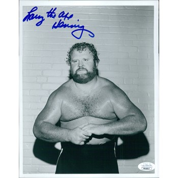 Larry The Axe Hennig Wrestler WWE Signed 8x10 Glossy Photo JSA Authenticated