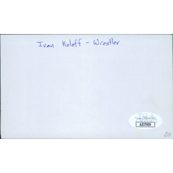 Ivan Koloff WWF Wrestler Signed 3x5 Index Card JSA Authenticated
