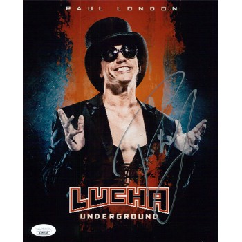 Paul London WWE TNA Lucha Wrestler Signed 8x10 Glossy Photo JSA Authenticated