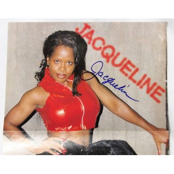 Jacqueline Moore WWE WWF Diva Wrestler Signed 11x23 Folded Poster JSA Authentic