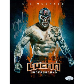 Mil Muertes Lucha Wrestling Signed 8x10 Glossy Photo JSA Authenticated