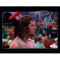 Raven WWE WWF TNA Wrestler Signed 8x10 Glossy Photo JSA Authenticated
