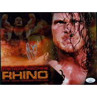 Rhyno Rhino WWE ECW TNA Wrestler Signed 8x10 Glossy Photo JSA Authenticated