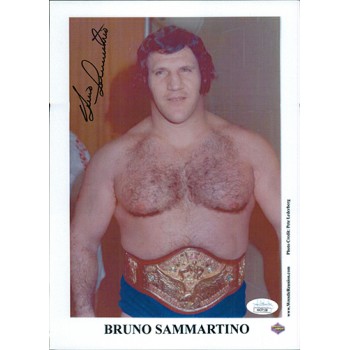 Bruno Sammartino WWF WWE Signed 8x11 Promo Photo JSA Authenticated