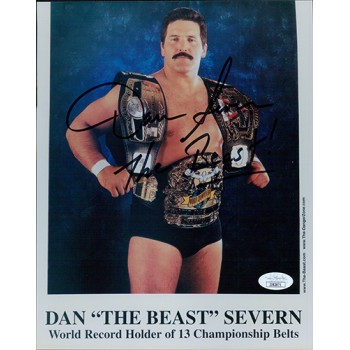 Dan The Beast Severn Signed NWA WWF Wrestling 8x10 Matte Photo JSA Authenticated