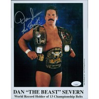 Dan The Beast Severn Signed NWA WWF Wrestling 8x10 Glossy Photo JSA Authentic