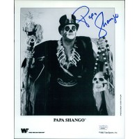 Papa Shango Wrestler Signed 8x10 Cardstock Promo Photo JSA Authenticated