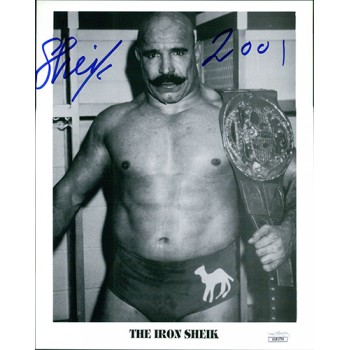 Iron Sheik WWF WWE Wrestler Signed 8x10 Cardstock Photo JSA Authenticated