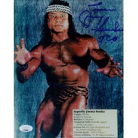 Jimmy Superfly Snuka WWF WWE Signed 8x10 Matte Photo JSA Authenticated