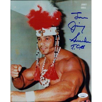 Jimmy Superfly Snuka WWF WWE Signed 8x10 Matte Photo JSA Authenticated