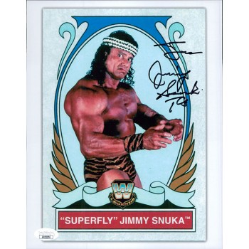 Jimmy Superfly Snuka WWF WWE Signed 8x10 Glossy Photo JSA Authenticated