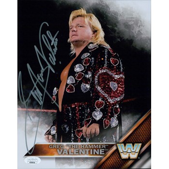 Greg The Hamer Valentine WWE WWF Wrestler Signed 8x10 Glossy Photo JSA Authentic