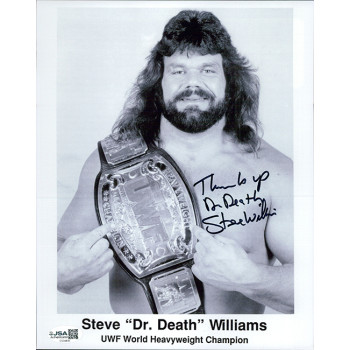 Steve Williams Dr. Death NWA Wrestler Signed 8x10 Glossy Photo JSA Authenticated